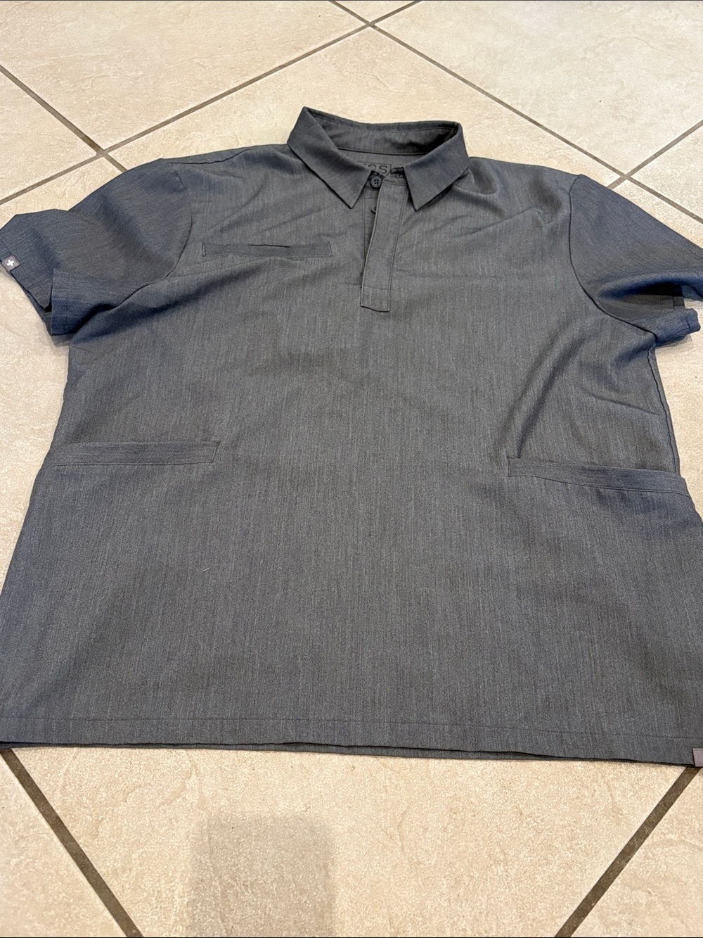 Men's Short Sleeve Figs scrub top in Dark Gray